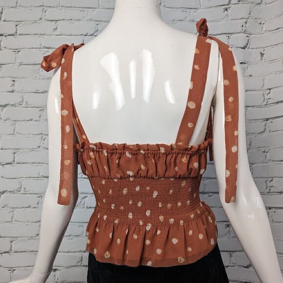 Aritzia Wilfred Smock tank top tied straps polka dot XXS - Picture 3 of 7